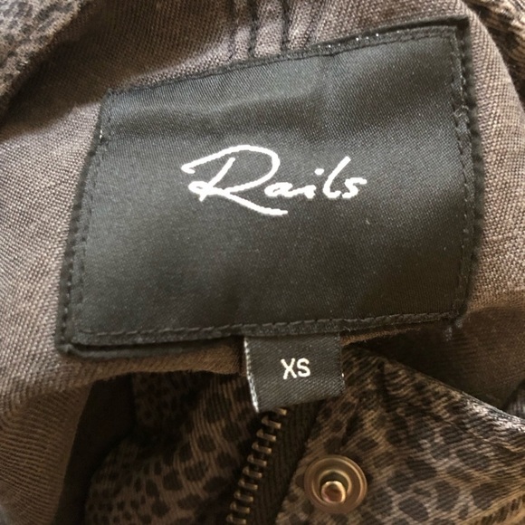 Rails Collins Jet Cobra Short Linen Blend Jacket In Jet XS Black Grey Pockets - Picture 10 of 14